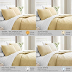 Southshore Fine Living, Inc. Full/Queen Quilt Bedding Set, Cozy Coverlet Queen Size Bedspread, Wrinkle-Free, Pet Hair Resistant Bedding, Full Size Quilt Coverlet w/2 Pillow Shams, Gold