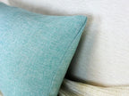 Aiking Home Woven Fine Faux Linen Throw Pillow Cover, Size 12"x24", Aqua