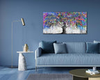 CIRABKY Tree Wall-Art For Bedroom - Abstract Art Wall Decor - Graffiti Wall Art For Living Room Large Size Colorful Pictures Poster Ready To Hang 40" x 20"