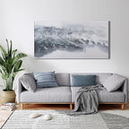 White Abstract Wall Art Decor Grunge Room Decor Art Grey Canvas Wall Decoration 20" x 40"Painting Artwork for Bedroom Home Office Dining Room Decoration