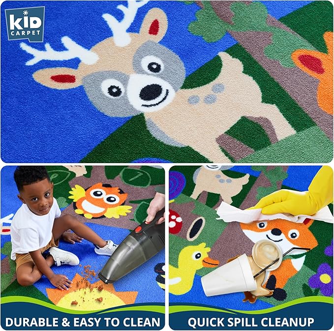 KIDCARPET.COM Forest Alphabet Learning Rug 6' x 8'6" Rectangle, Educational Classroom Rug, Kids Learning Play Mat | Area Rug for Bedroom or Playroom