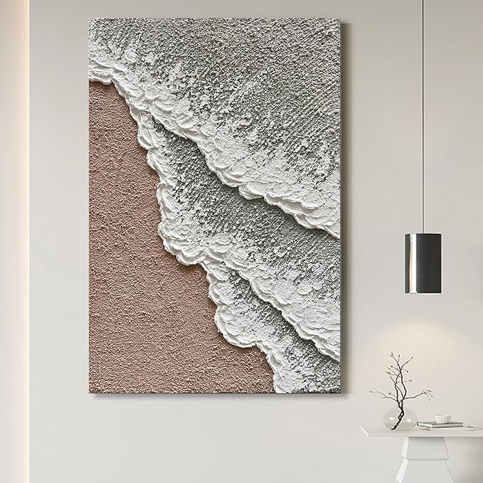 Limiyer Art 36x24 inch Hand painted Beach wave Landscape Oil painting Modern Abstract Texture Canvas Painter living wall Decorative art