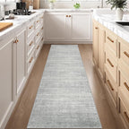 Art&Tuft Non-Slip Runner Rug - 2x10 Runner Rug Washable Low-Pile Rugs Runners, Soft Distressed Carpet Runner for Bedroom Bathroom Kitchen Laundry Living Room, Grey