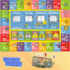 KC Cubs 5x7 ABC Alphabet, Seasons, Months & Days Rug – Educational Play Mat Carpet for Kids, Toddlers, Nursery, Classroom, Playroom, Baby Daycare