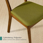 Best Choice Products Dining Chairs Set of 2, Mid-Century Modern Upholstered Wood, Armless w/Seat Cushion, Padded Backrest - Walnut/Olive