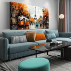 Eiffel Tower Wall Art - Living Room Pictures for Wall - Modern Art Wall Decor Ready to Hang Size 29" x 59"