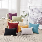 GAWAMAY Decorative Square Throw Pillow Covers 18"x18" Inch Set of 4, Super Soft Chenille Pillows Farmhouse Fall Pillowcase for Living Room Bedroom Sofa Couch Cushion Cover Smoke Blue 45x45cm