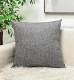 Aiking Home Woven Fine Faux Linen Throw Pillow Cover, Size 18"x18", Gray