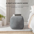 Anji Mountain 100% Handmade & Handcrafted Comfortable Home Décor Pouf Ottoman Footrest for Living Room, Bedroom, Nursery, Kidsroom, Patio Furniture - (20" x 20" x 20" - Gray Maze)