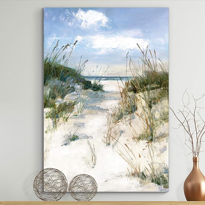 Renditions Gallery Nature Canvas Wall Art Modern Paintings Decorations Sunny Tropical Ocean Romantic Abstract Wall Hanging Artwork Prints for Bedroom Living Room Kitchen - 18"x27" LT06