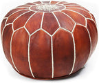 MARRAKESH STYLE Amazing & Beautiful, Original poufs Moroccan Leather Pouf, Natural Leather poufs, Home Gifts, Wedding Gifts, Unstuffed (Dark Brown)