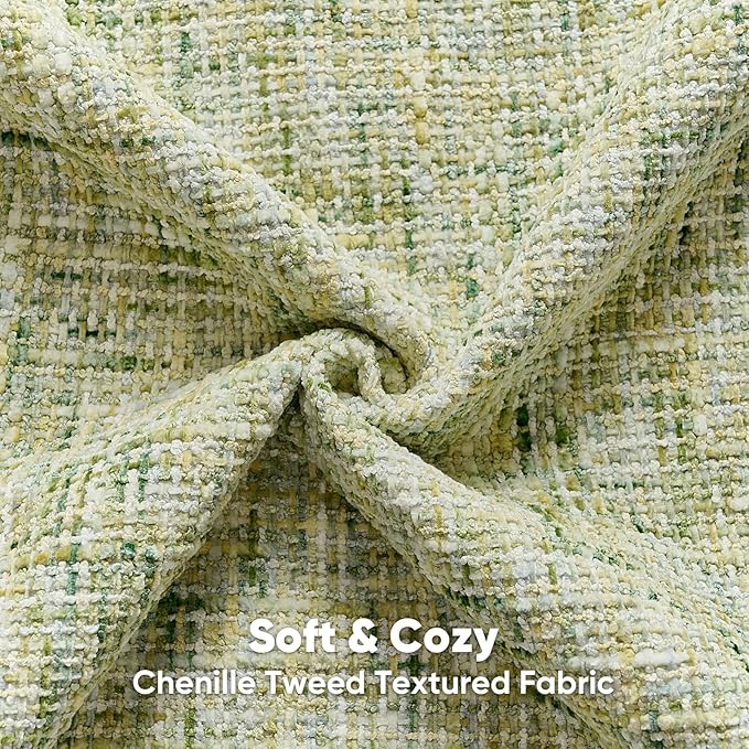 FUTEI Light Green Decorative Throw Pillow Covers 12x20 Inch Set of 2,Soft Chenille Tweed Textured Lumbar Pillow Case,Modern Home Decor for Couch Bed Living Room