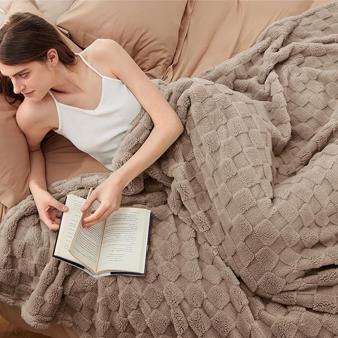 Bedsure GentleSoft King Size Blanket for Bed - Super Soft Cozy Blankets for Women Men Girls, Large Fuzzy Fleece Throw for Bedroom Decor, Light Brown,108x90 Inches