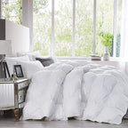Luxurious All-Season Goose Down Comforter California King (Cal King) Size Duvet Insert, Exquisite Pinch Pleat Design, 1200 Thread Count 100% Egyptian Cotton, 75 oz Fill Weight, White