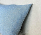 Aiking Home Woven Fine Faux Linen Throw Pillow Cover, Size 14"x26", Slate Blue