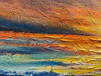 Art Hand-Painted Sea Sunset Landscape Modern Abstract Oil Painting on Canvas Art Hall Bedroom Office Wall Decoration 24x48 Inches