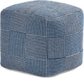 Anji Mountain 100% Handmade & Handcrafted Comfortable Home Décor Pouf Ottoman Footrest for Living Room, Bedroom, Nursery, Kidsroom, Patio Furniture - (20" x 20" x 20" - Sailor Blue)