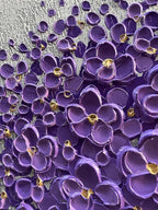 Epicler art hand-painted purple 3D flower decorative oil painting, flower wall decorative frame wall Art, modern Art living room, bedroom, office, hotel restaurant wall Art 28x40 inch