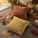 decorUhome Spring Rust Chenille Throw Pillow Covers 16x16 Set of 2 Textured Soft Cozy Slubby Couch Pillow Covers Modern Farmhouse Boho Decorative Pillow Cases for Bed Sofa Living Room