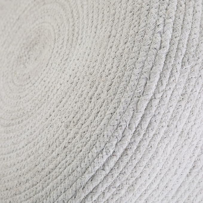 SIMPLIHOME Serena Round Braided Pouf - 18 inch Wide Upholstered Jute and Cotton Ottoman in Natural, Boho-Style Footstool or Extra Seating for Living Room with Polystyrene Bead Filling, Assembled