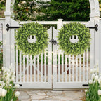 Vlorart 20 Inch Boxwood Wreaths for Front Door，Artificial Spring Wreath for Wall Farmhouse Wedding Front Porch Green Wreaths Year Round Indoor Outdoor for Summer Christmas Wreath Home Decorations