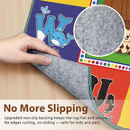 Upgrade Ultra Non Slip Kids ABC Rug for Kids Playroom – 3x5 Washable Alphabet Educational Learning Play Mat for Toddlers Baby, Colorful Carpet with Animals for Nursery, Classroom & Bedroom, 36"x60"