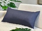 Aiking Home Woven Fine Faux Linen Throw Pillow Cover, Size 12"x24", Navy