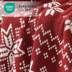 WRENSONGE Christmas Throw Blanket, Red Snowflake Pattern, Soft Cozy Fluffy Warm Throw Blankets for Couch, Sofa, Chair, Bed, Camping, Picnic, Travel Lightweight Bed Blanket - 50"*60"