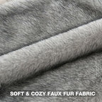 FUTEI Black White Decorative Throw Pillow Covers 18x18 Inch Set of 2,Soft Faux Raccoon Fur Textured Cushion Case,Modern Home Luxurious Decor for Couch Bed Living Room