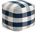 Anji Mountain Artisan Crafted Cotton Blend Pouf Ottoman | Versatile Floor Seating & Footstool for Living Room | Modern Boho Home Décor Accent | Filled Pouffe