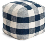 Anji Mountain Artisan Crafted Cotton Blend Pouf Ottoman | Versatile Floor Seating & Footstool for Living Room | Modern Boho Home Décor Accent | Filled Pouffe