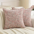 FUTEI Blush Decorative Throw Pillow Covers 20x20 Inch Set of 2,Soft Chenille Tweed Textured Cushion Case,Modern Home Decor for Couch Bed Living Room