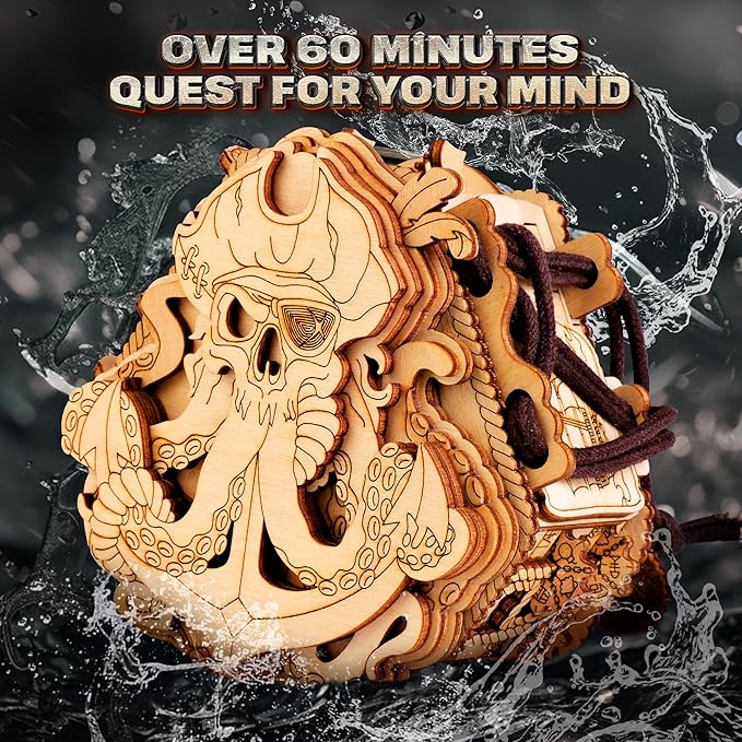 ESC WELT Blackbeard's Compass 3D Escape Room Puzzle Box - Brainteaser Money Box - Wooden Puzzle Game