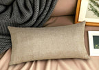 Aiking Home Woven Fine Faux Linen Throw Pillow Cover, Size 12"x24", Wheat