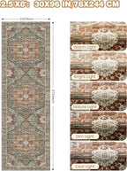 Kitchen Runner Rug Non Slip Washable 2.5x8, Soft Low Pile Entryway Rug Runners for Hallways,Carpet Runner for Living Room,Kitchen, Laundry, Bathroom(Grey/Brown/Tan,2.5'x8')