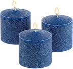 Candle Charisma Blue Unscented Votive Candles - 10 Hour Burn time - Set of 72 for Dinner, Wedding, Halloween and Holiday Decorations