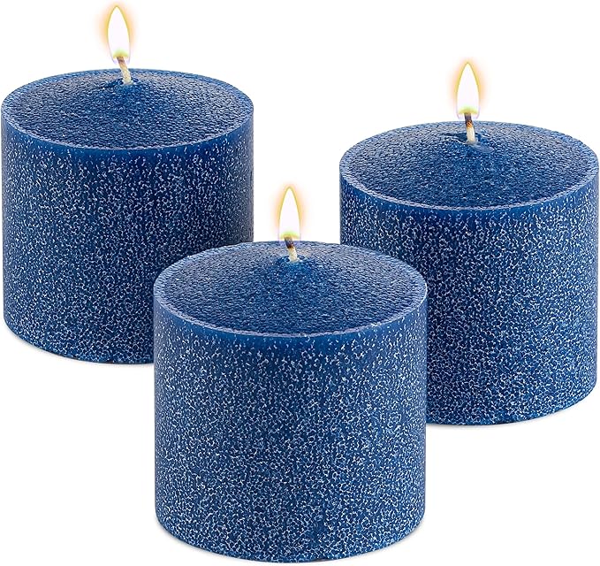 Candle Charisma Blue Unscented Votive Candles - 10 Hour Burn time - Set of 72 for Dinner, Wedding, Halloween and Holiday Decorations