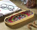 Bless-International Traditional-Handmade-Tray-Burner Wooden-Trat-Incense-Stick-Holder Ash-Catcher-Stand for-Aromatherapy-Meditation-Yoga (Mandala, 11x4x1.22 Inches)