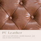 SUNWAVE Storage Ottoman Bench, PU Leather End of Bed Storage Bench with Button Tufted, Safety Hinge Lid, Large Ottoman for Bedroom, Living Room & Entryway