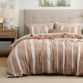 Bedsure Waffle Weave Duvet Cover King - 100% Cotton Boho Duvet Cover Set with 2 Pillowcases - Extra Soft Terracotta Textured Comforter Cover with Zipper Closure (King, 104"x90")