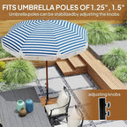 Outsunny Square Patio Umbrella Base, 42 lbs. Concrete Heavy Duty Umbrella Base with Holder for 1.25"/1.5" Poles for Outdoor, Lawn, Poolside, Teak