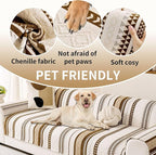 HAOMAIJIA Non-Slip Couch Arm Covers Set of 2 Waterproof Armrest Covers for Sofa, Soft Recliner Arm Chair Covers Washable Chenille Sofa Arm Cover Furniture Protectors (Brown, 23.6" x 27" 2 Pack)