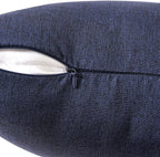 MIULEE Pack of 2 Decorative Outdoor Solid Waterproof Throw Pillow Covers Euro Sham Faux Linen Garden Farmhouse Cushion Cases for Summer Patio Tent Balcony Couch Sofa 22x22 Inch Navy