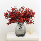 JAKY-Global Babys Breath Silk Artificial Flowers Bulk 20pcs for Fall Decor Fake Flower Bouquet Bulk for Home Kitchen Indoor Bouquet Floral Arrangement Table Centerpieces Party Decor(Burnt Red Brown)