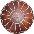 MARRAKESH STYLE Amazing & Beautiful, Original poufs Moroccan Leather Pouf, Natural Leather poufs, Home Gifts, Wedding Gifts, Unstuffed (Dark Brown)