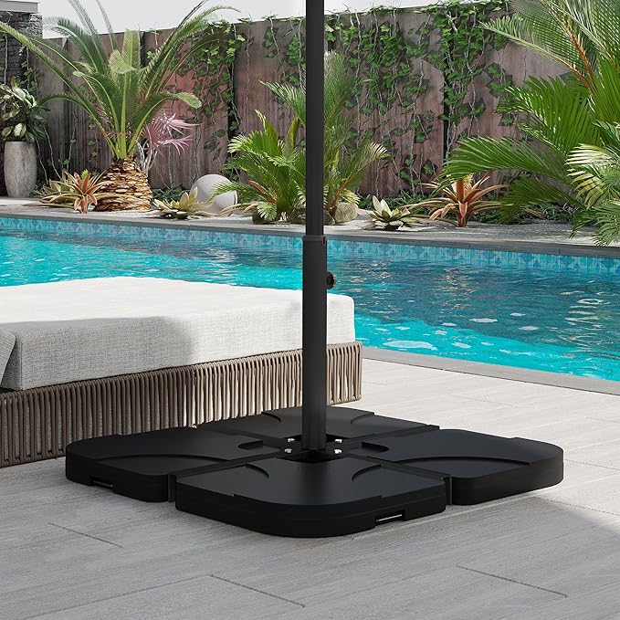 Outsunny Outdoor Universal Cross Brace Stand for Patio Umbrella, Cross Umbrella Base for Large Market Umbrella or Small Offset Umbrella, Black