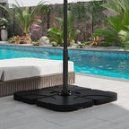 Outsunny Outdoor Universal Cross Brace Stand for Patio Umbrella, Cross Umbrella Base for Large Market Umbrella or Small Offset Umbrella, Black