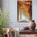 Renditions Gallery Canvas Nature Wall Art Home Paintings & Prints Misty Autumn Forest Avenue Romantic Modern Wall Hanging Decorations for Bedroom Living Room Office Kitchen - 32"x48" LT06