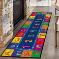 Cartoon ABC Alphabet Runner Rug, 2.6x7ft, Circus Colorful Number Printing Kids Rugs, Absorbent Breathable Washable Carpet, No Crease Soft Cozy Floor Mat for Indoor Nursery Bedroom