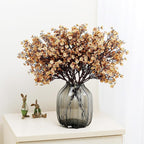 JAKY-Global Babys Breath Silk Artificial Flowers Bulk 20pcs for Fall Decor Fake Flower Bouquet Bulk for Home Kitchen Indoor Bouquet Floral Arrangement Table Centerpieces Party Decor(Khaki)
